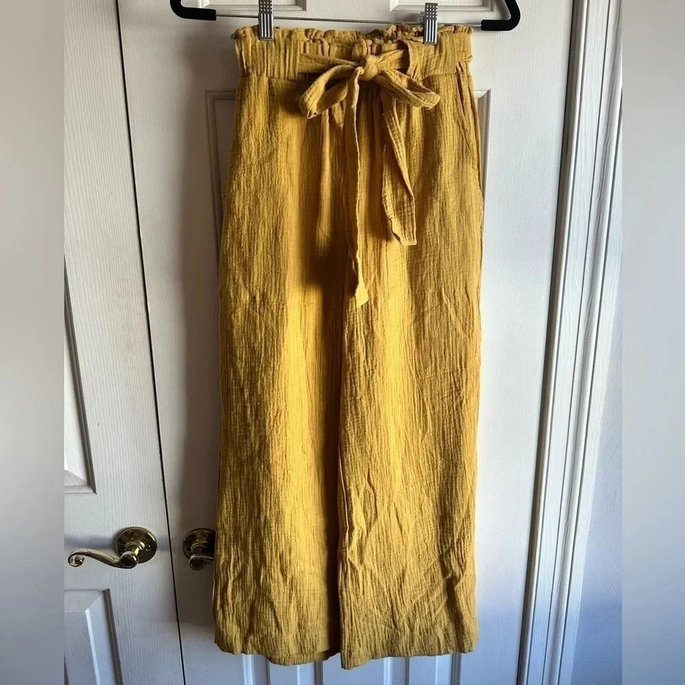 Banjara elastic waist wide leg pants. Mustard yellow  size M